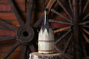 Traditional bottle of wine