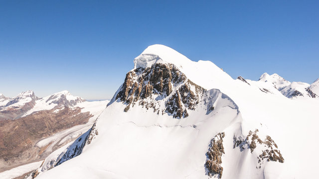 Zermatt, Dorf, Breithorn, Bergkette, Seilschaft, Alpen, Schweiz