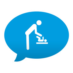 Etiqueta tipo app azul comentario simbolo cambiar pañales