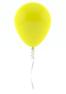 Yellow balloon isolated on white