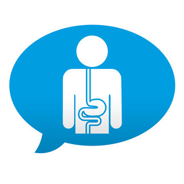 Etiqueta tipo app azul comentario simbolo sistema digestivo