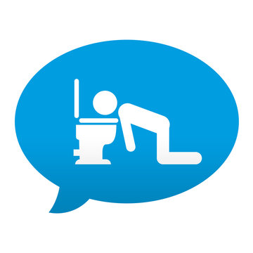 Etiqueta tipo app azul comentario simbolo vomitar