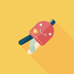 Jellyfish doll flat icon with long shadow,eps10