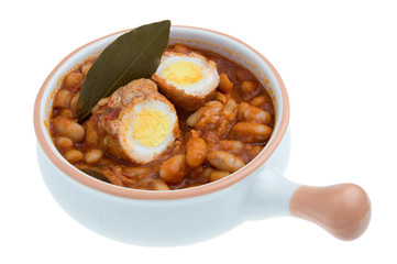 Fagioli all'uccelletto con involtino di carne