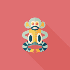 monkey toy flat icon with long shadow,eps10