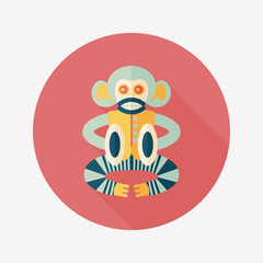 monkey toy flat icon with long shadow,eps10