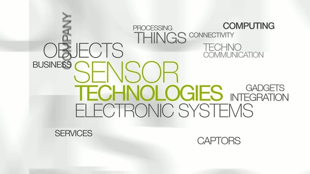 Sensor technologies electronic systems words tag cloud