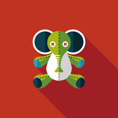 elephant doll flat icon with long shadow,eps10