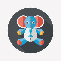 elephant doll flat icon with long shadow,eps10