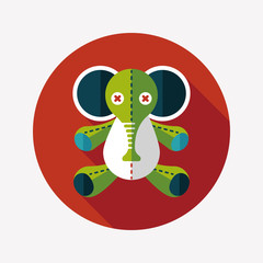 elephant doll flat icon with long shadow,eps10