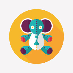 elephant doll flat icon with long shadow,eps10