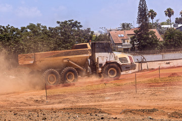 Fototapeta premium Laying of new high-speed roads in Israel.