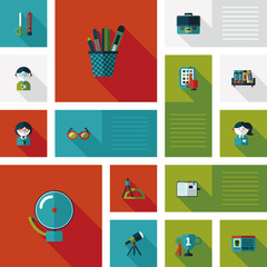 back to school flat ui background,eps10