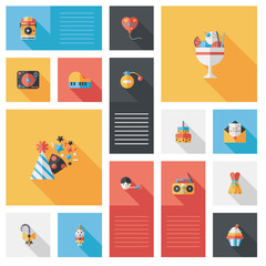 happy birthday flat ui background , eps10