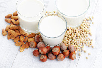 different vegan milk