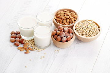 different vegan milk