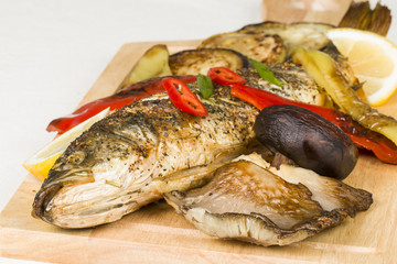 Cooked fish - Stock Image macro.