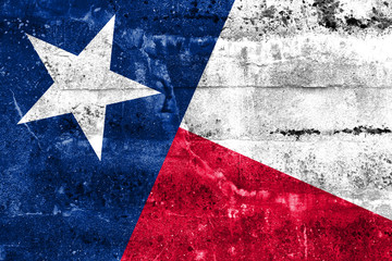 Texas State Flag painted on grunge wall