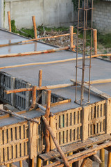 cement pouring structure at construction house