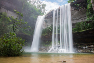 Waterfall beautiful in wild nature