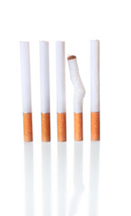 The Cigarettes in a Row with One Crumpled
