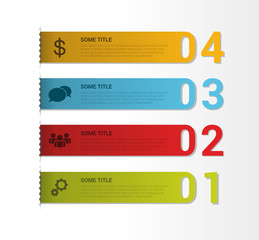 Set of bookmarks, labels, tags. Numbered banners. Vector
