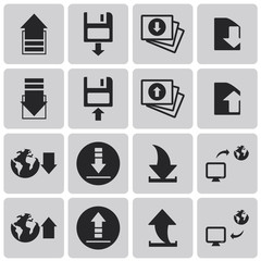 Download icon. Upload button. Load symbol. Set2. Vector Illustra