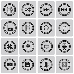 Video sign black icon set2. Vector Illustration eps10