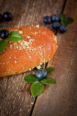 buns with blueberries