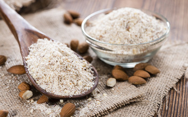 Portion of grated Almonds