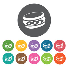 Bangles icons set. Round colourful 12 buttons. Vector illustrati