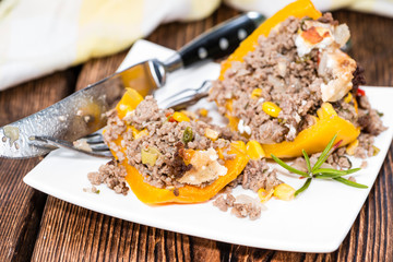 Stuffed Peppers (with Meat, Herbs and Cheese)