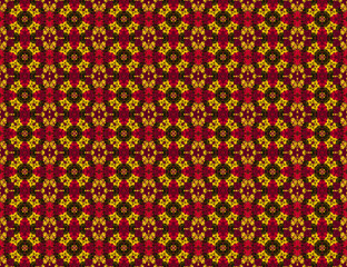 Abstract pattern with flowers with relief