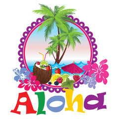 Aloha Hawaii beach travel concept