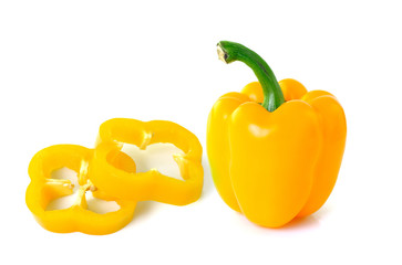 sweet yellow pepper isolated on white background