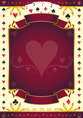 Pokergame heart red background