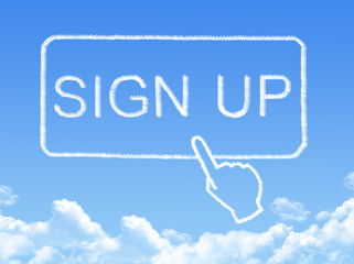 sign up message cloud shape