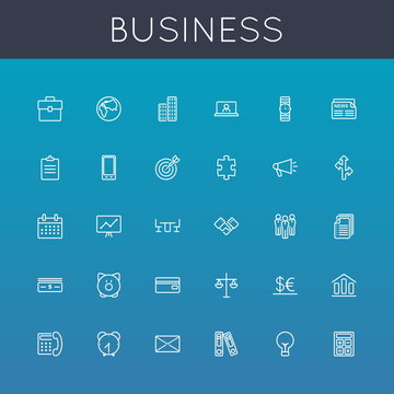 Vector Business Line Icons