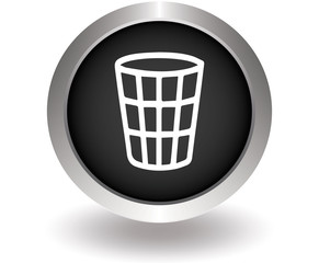 Recycling symbol. Black Button for website. Vector illustration