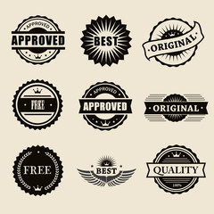 vector commercial stamps set in vintage style for business