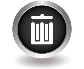 Trash sign symbol. Black Button for website. Vector illustration