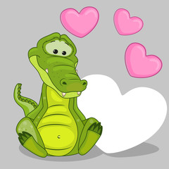 Crocodile with hearts