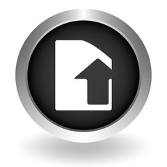 Upload file paper sheet icon. Black Button sign symbol for websi