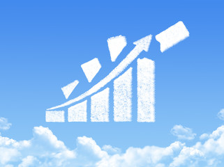 growth progress arrow graph cloud shape