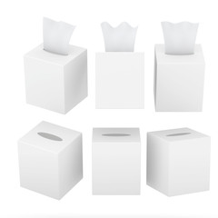 White blank square size tissue box with clipping path
