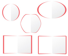 isolated Blank Paper set red colour. Vector Pack.