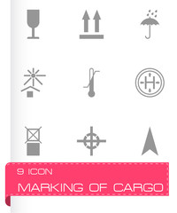 Vector black marking of cargo icons set