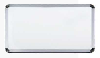 Empty whiteboard (magnetic board) isolated on white