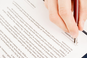 Obraz premium Signing the contract (agreement)