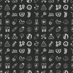 seamless doodle baby pattern